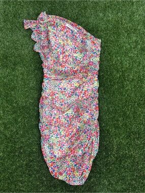 Amanda Uprichard Floral Ruched One-Shoulder Dress 🌸